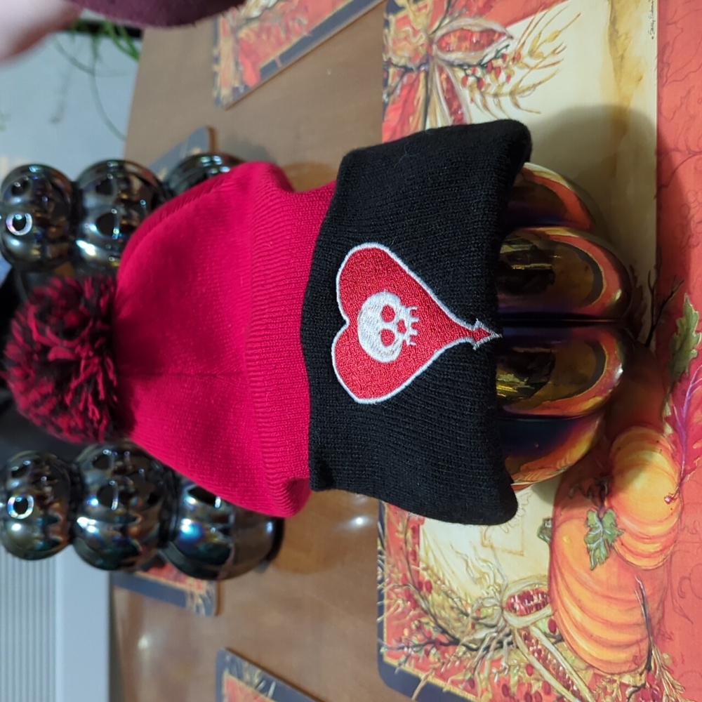 Alkaline Trio beanie with puffball